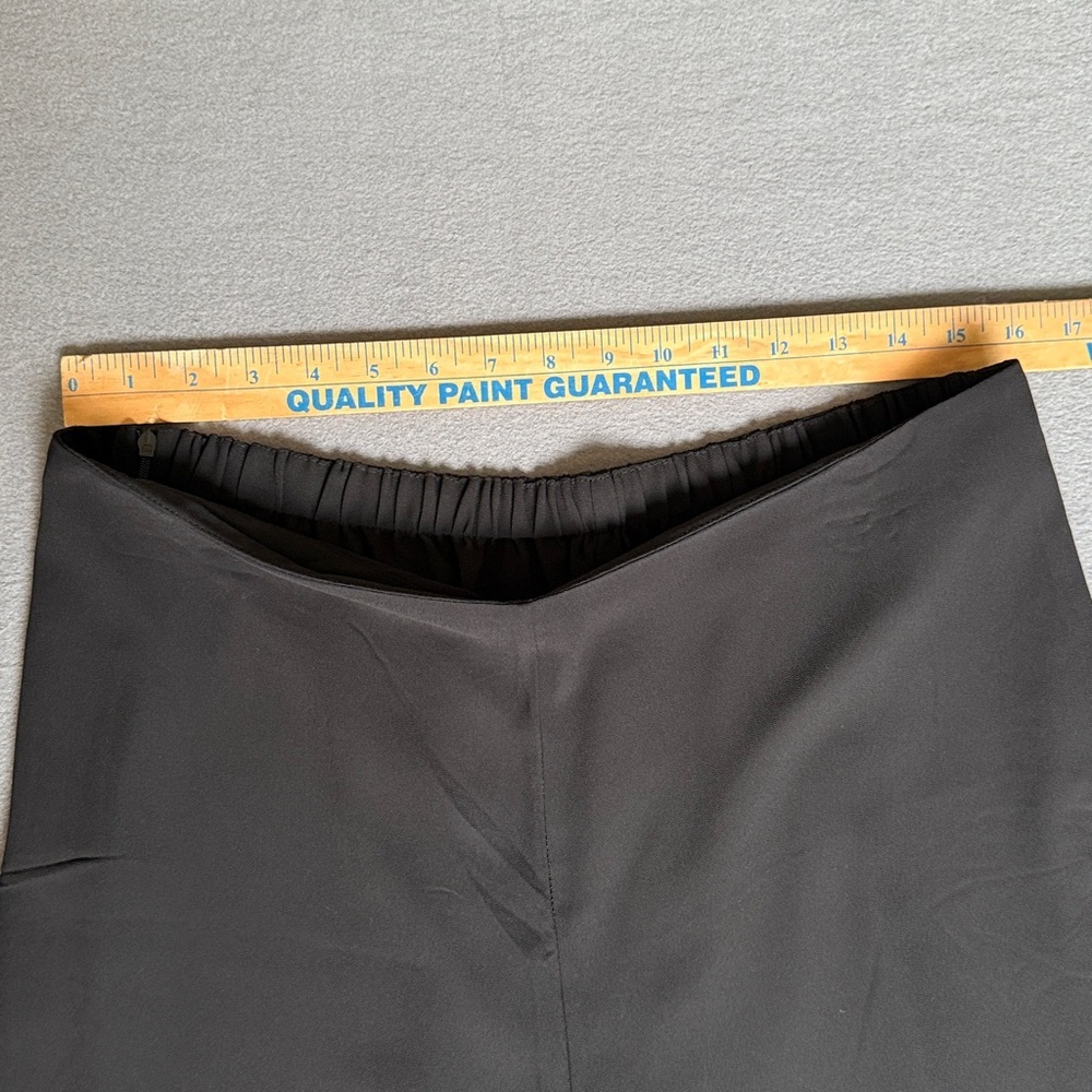 Formal Women’s Black Wide-Leg Flowy Pants double layer side zipper size 14 L26"‎ - Picture 10 of 13